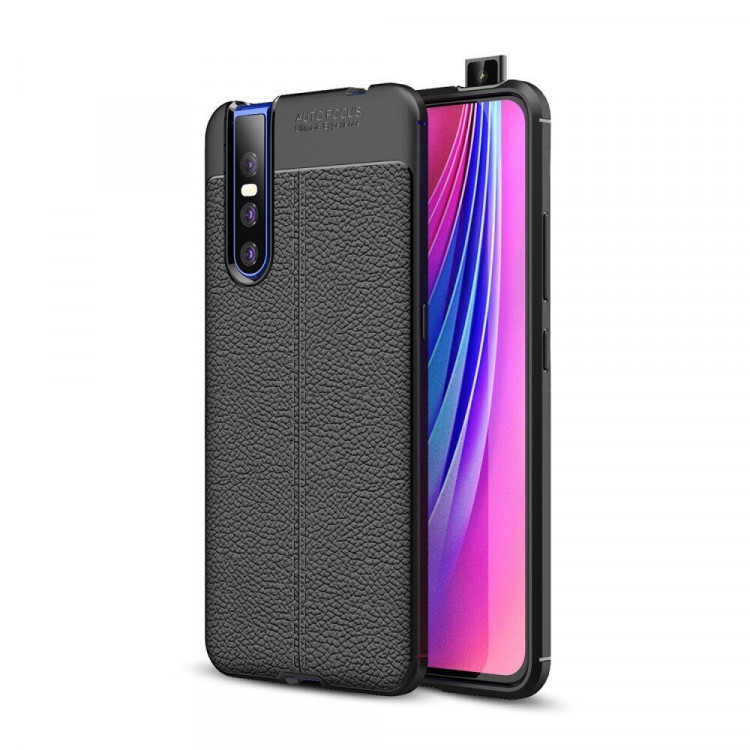 Чехол-накладка Litchi Grain для Vivo V15 Pro (черный)
