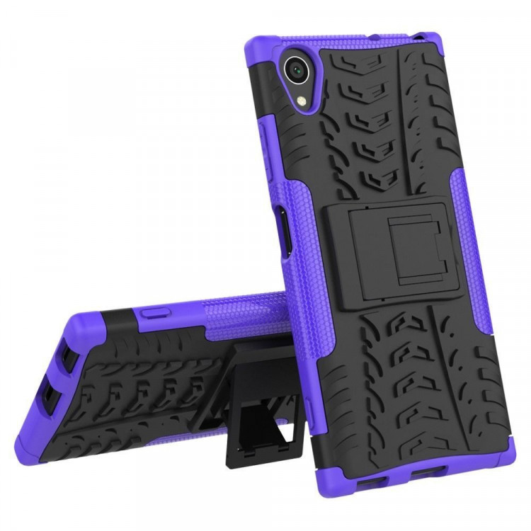 Чехол Hybrid Armor для Sony Xperia XA1 Plus (черный + фиолетовый)
