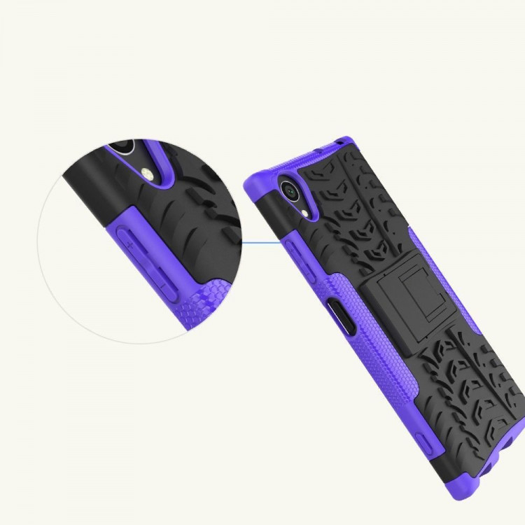 Чехол Hybrid Armor для Sony Xperia XA1 Plus (черный + фиолетовый)