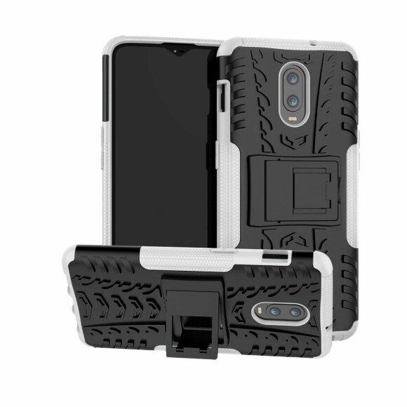 Чехол Hybrid Armor для OnePlus 6T (черный + белый)
