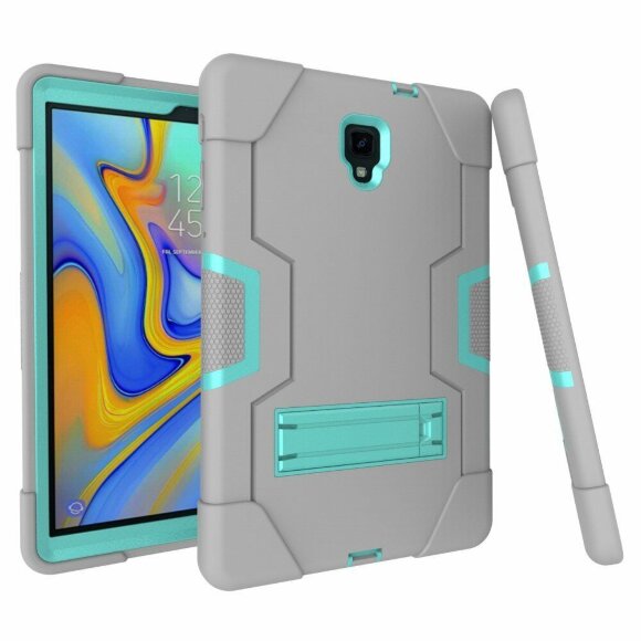 Гибридный TPU чехол для Samsung Galaxy Tab A 10.5 (2018) SM-T590 / SM-T595 (серый + голубой)