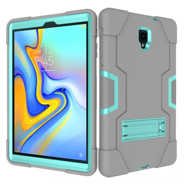 Гибридный TPU чехол для Samsung Galaxy Tab A 10.5 (2018) SM-T590 / SM-T595 (серый + голубой)