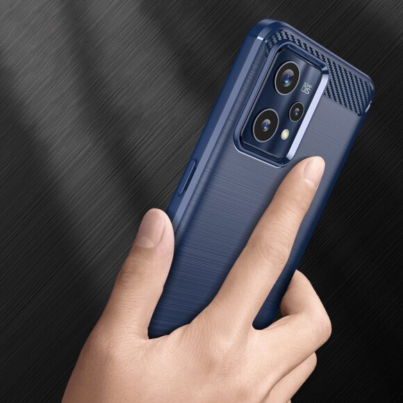 Чехол-накладка Carbon Fibre для Realme 9 4G, Realme 9 Pro+ (темно-синий) Чехол-накладка Carbon Fibre для Realme 9 4G, Realme 9 Pro+ (темно-синий)