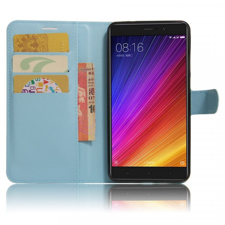 Чехол с визитницей для Xiaomi Mi5S Plus (голубой)
