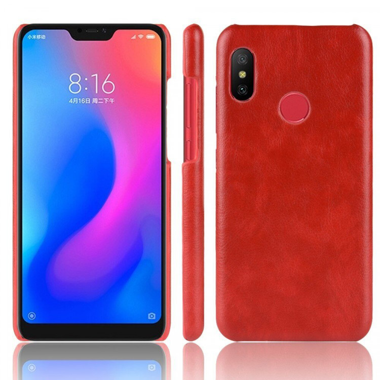 Чехол Litchi Texture для Xiaomi Mi A2 Lite / Redmi 6 Pro (красный)