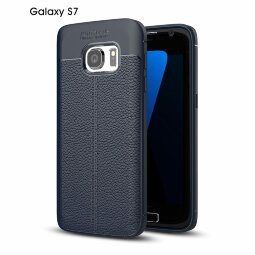 Чехол-накладка Litchi Grain для Samsung Galaxy S7 (темно-синий)