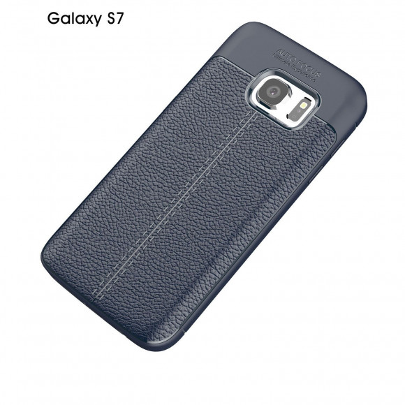 Чехол-накладка Litchi Grain для Samsung Galaxy S7 (темно-синий) Чехол-накладка Litchi Grain для Samsung Galaxy S7 (темно-синий)