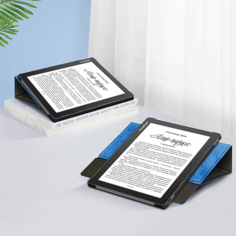 Поворотный чехол для PocketBook 970 (голубой)
