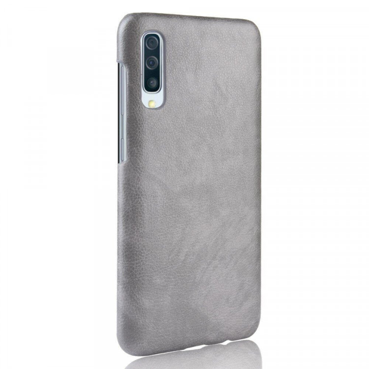Кожаная накладка-чехол для Samsung Galaxy A50 / Galaxy A50s / Galaxy A30s (серый)