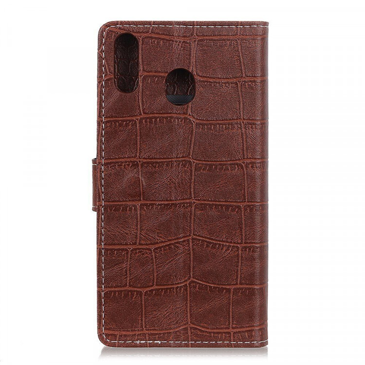 Чехол Crocodile Texture для Samsung Galaxy A30 / Galaxy A20 (коричневый)