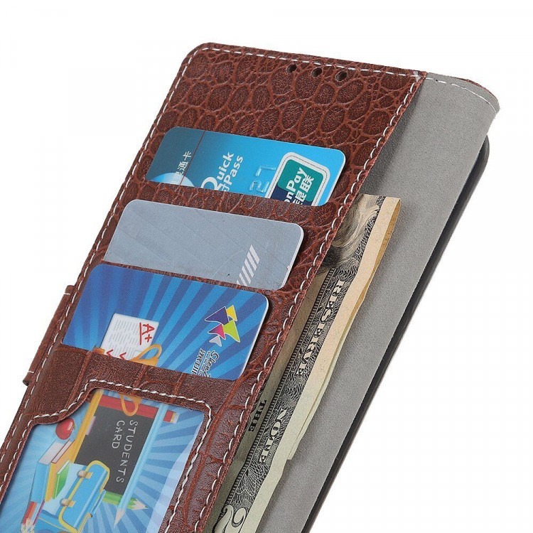 Чехол Crocodile Texture для Samsung Galaxy A30 / Galaxy A20 (коричневый)