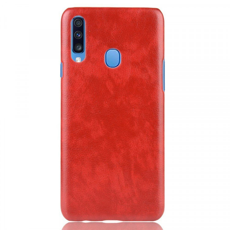 Кожаная накладка-чехол для Samsung Galaxy A20s (красный)