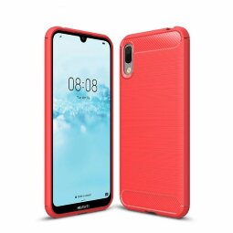 Чехол-накладка Carbon Fibre для Huawei Y6 Pro (2019) (красный)