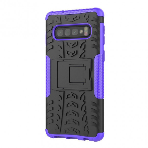 Чехол Hybrid Armor для Samsung Galaxy S10+ (Plus) (черный + фиолетовый)