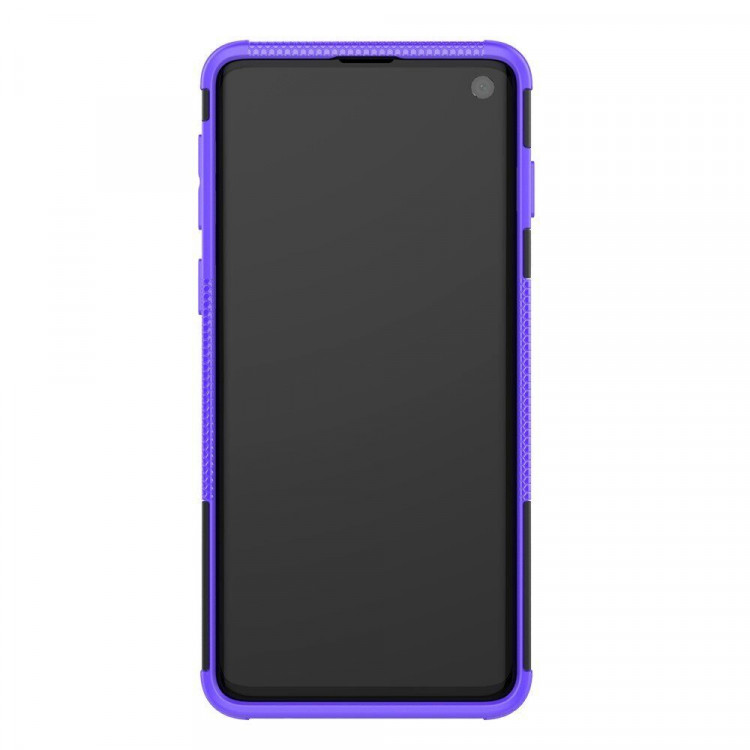 Чехол Hybrid Armor для Samsung Galaxy S10+ (Plus) (черный + фиолетовый)