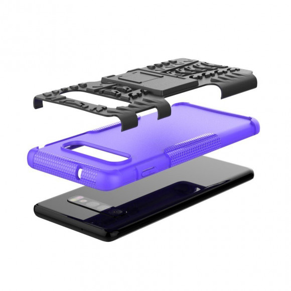 Чехол Hybrid Armor для Samsung Galaxy S10+ (Plus) (черный + фиолетовый)