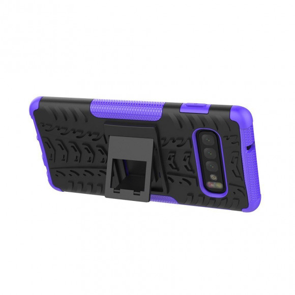 Чехол Hybrid Armor для Samsung Galaxy S10+ (Plus) (черный + фиолетовый)