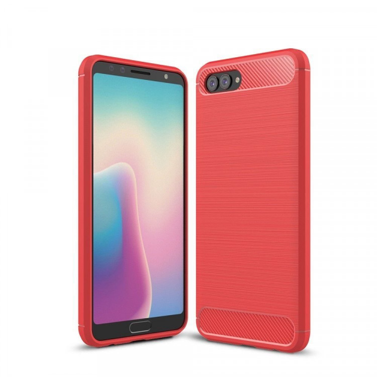 Чехол-накладка Carbon Fibre для Huawei Nova 2s (красный)