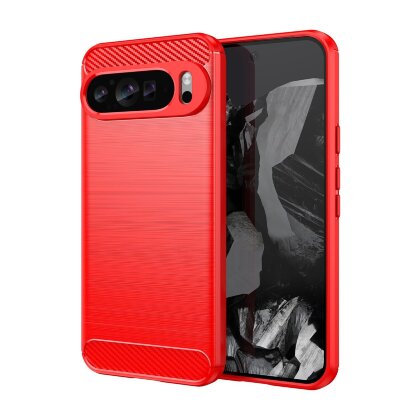 Чехол-накладка Carbon Fibre для Google Pixel 9 Pro XL (красный)