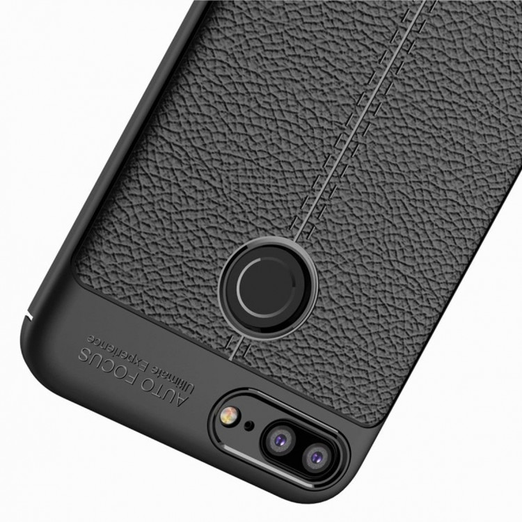Чехол-накладка Litchi Grain для Huawei Honor 9 Lite (черный)