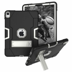 Гибридный TPU чехол для Apple iPad Pro 11 (2018) / iPad Air 4 / iPad Air (2020) (черный + серебряный)