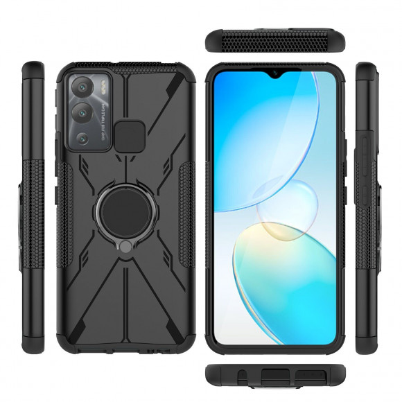 Чехол Armor Shockproof Ring Holder для Infinix Hot 12i (черный) Чехол Armor Shockproof Ring Holder для Infinix Hot 12i (черный)