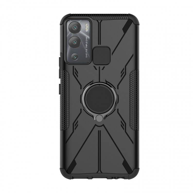 Чехол Armor Shockproof Ring Holder для Infinix Hot 12i (черный)