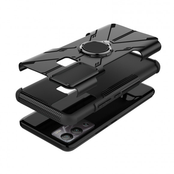 Чехол Armor Shockproof Ring Holder для Infinix Hot 12i (черный) Чехол Armor Shockproof Ring Holder для Infinix Hot 12i (черный)