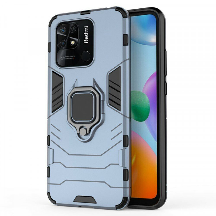 Чехол Armor Ring Holder для Xiaomi Redmi 10C (темно-синий)