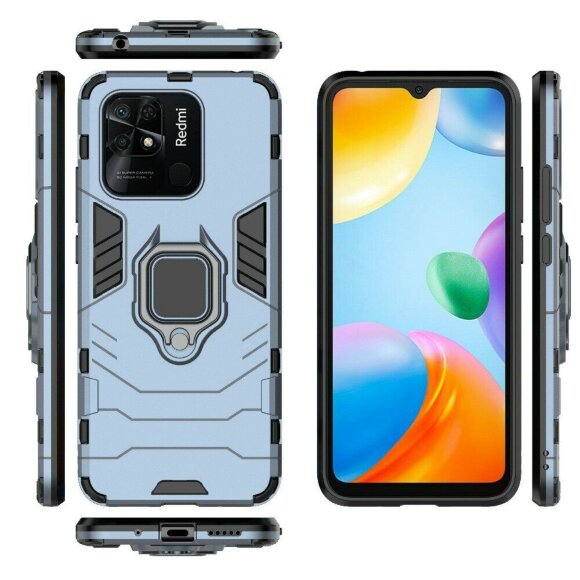 Чехол Armor Ring Holder для Xiaomi Redmi 10C (темно-синий)