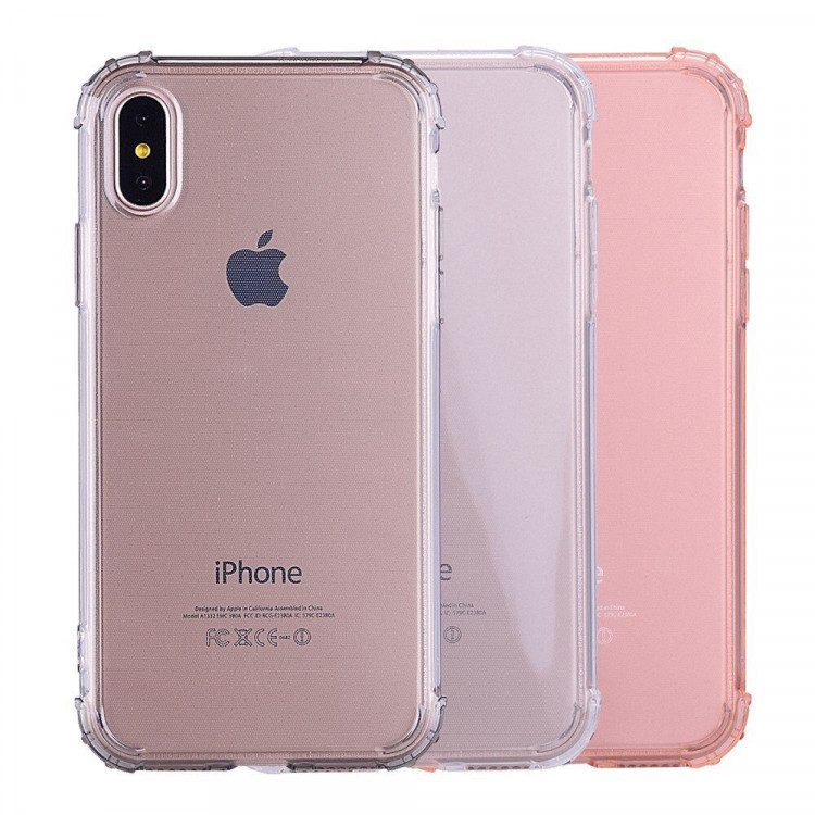Силиконовый чехол с усиленными бортиками для iPhone X / ХS (прозрачный)