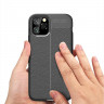 Чехол-накладка Litchi Grain для iPhone 11 Pro Max (черный)