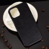 Кожаная накладка-чехол для iPhone 12 Pro / iPhone 12 (черный)