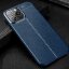 Чехол-накладка Litchi Grain для iPhone 13 Pro Max (темно-синий)