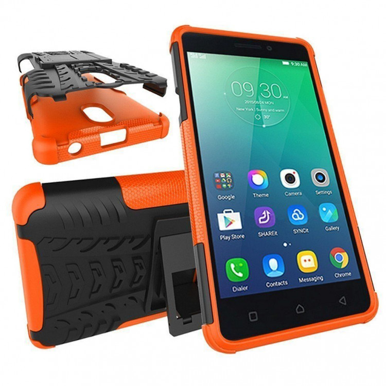 Чехол Hybrid Armor для Lenovo Vibe P1m (черный + оранжевый)