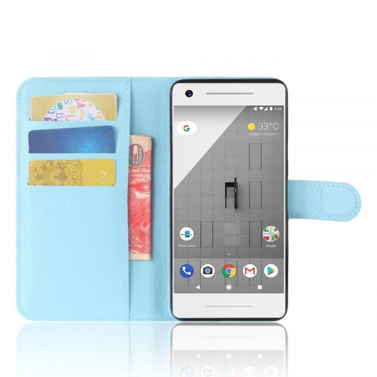 Чехол с визитницей для Google Pixel 2 (голубой)