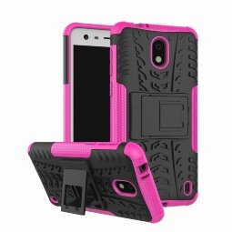 Чехол Hybrid Armor для Nokia 2 (черный + розовый)