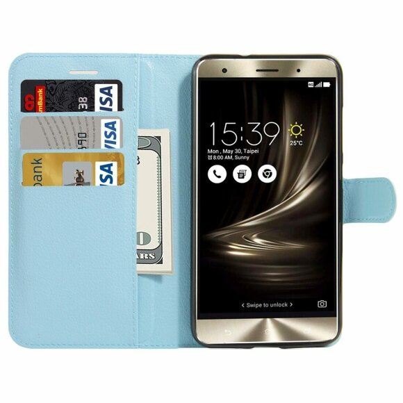Чехол с визитницей для ASUS ZenFone 3 Deluxe ZS550KL (голубой) Чехол с визитницей для ASUS ZenFone 3 Deluxe ZS550KL (голубой)