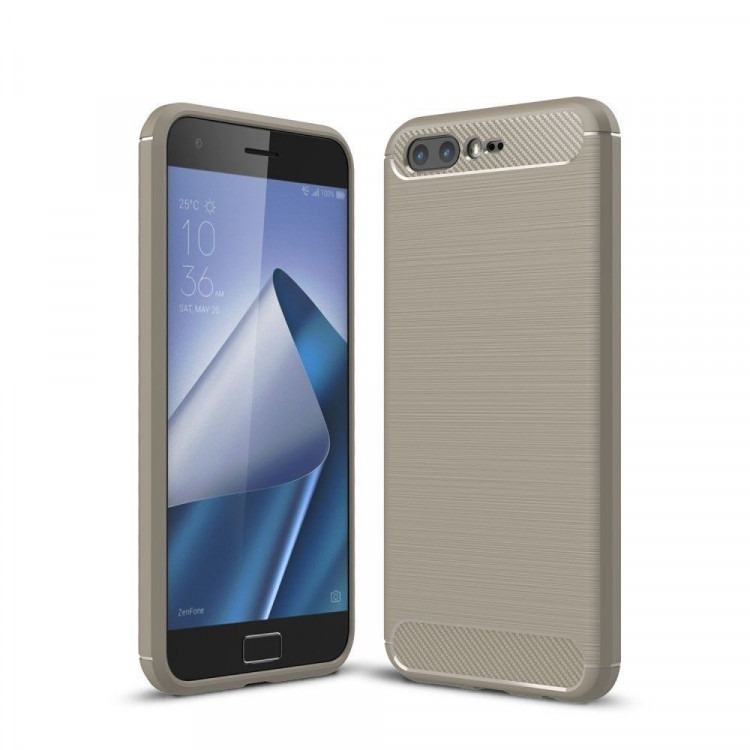 Чехол-накладка Carbon Fibre для Asus ZenFone 4 Pro ZS551KL (серый)