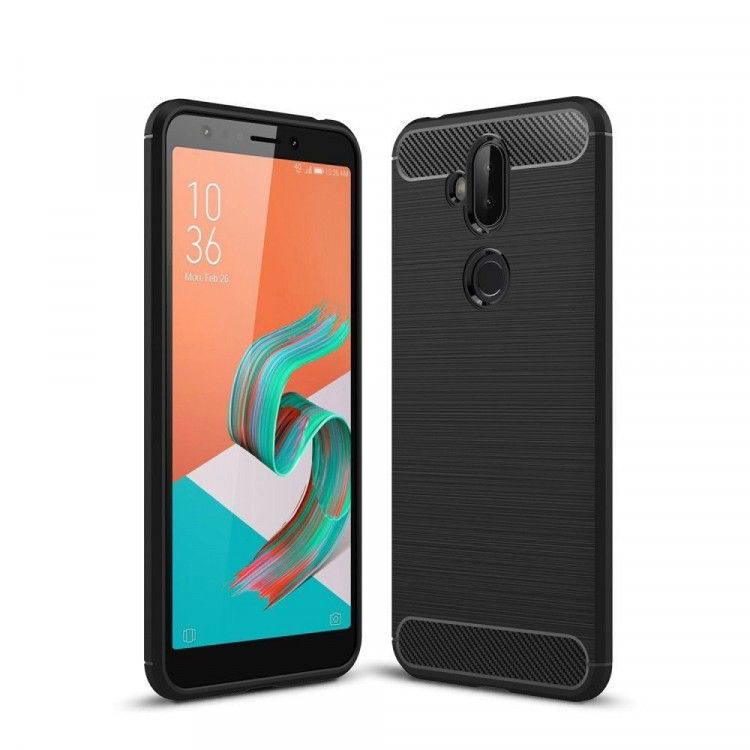Чехол-накладка Carbon Fibre для Asus Zenfone 5 Lite ZC600KL (черный)