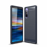 Чехол-накладка Carbon Fibre для Sony Xperia 5 (темно-синий) Чехол-накладка Carbon Fibre для Sony Xperia 5 (темно-синий)