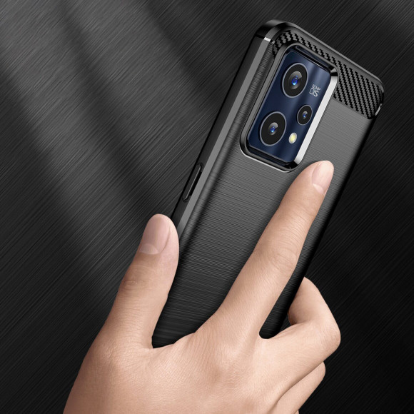 Чехол-накладка Carbon Fibre для Realme 9 4G, Realme 9 Pro+ (черный) Чехол-накладка Carbon Fibre для Realme 9 4G, Realme 9 Pro+ (черный)