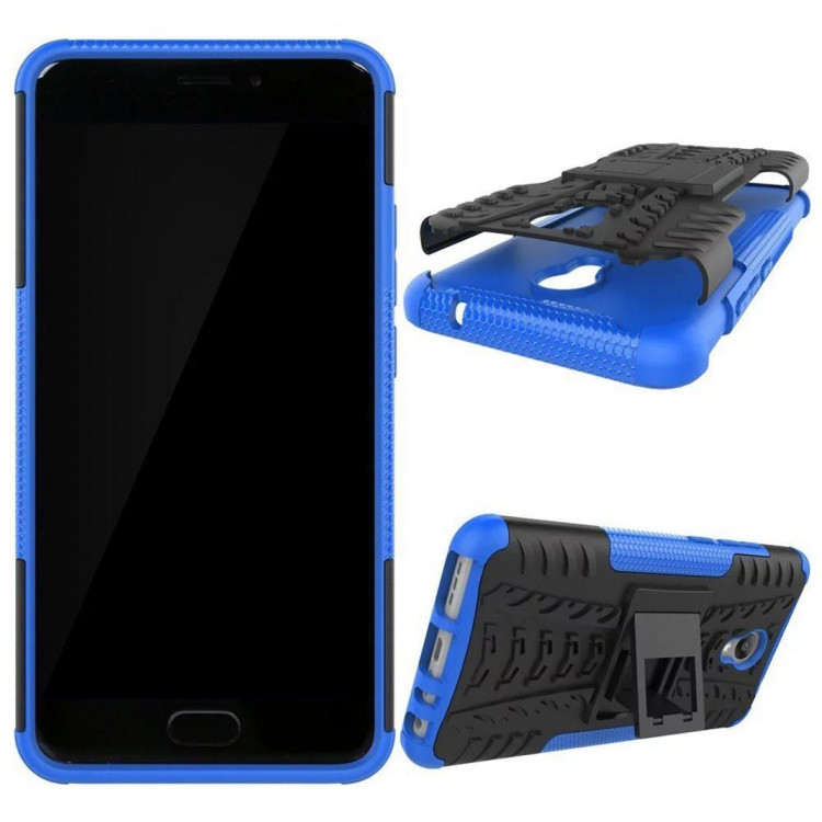 Чехол Hybrid Armor для Meizu M5 Note (черный + голубой)