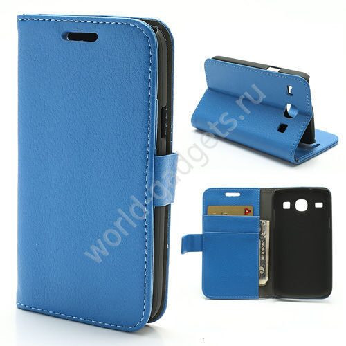 Горизонтальный чехол для Samsung Galaxy Core / i8260 (голубой)
