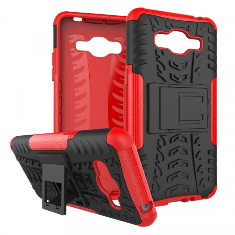 Чехол Hybrid Armor для Samsung Galaxy J2 Prime SM-G532F (черный + красный)