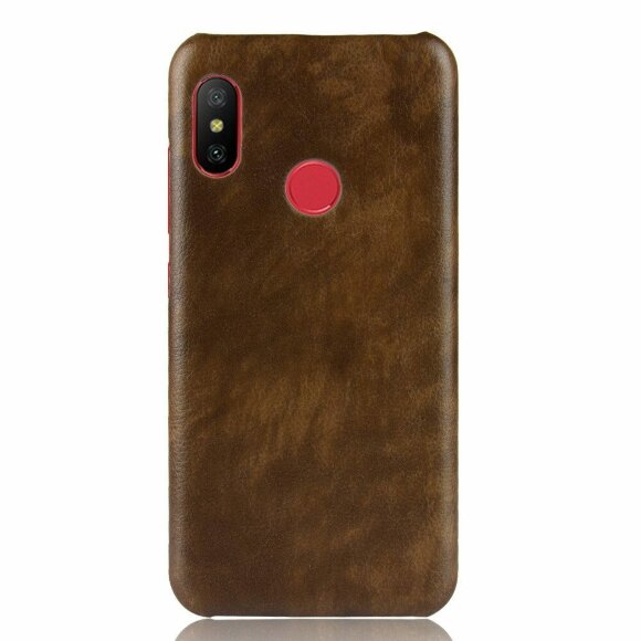 Чехол Litchi Texture для Xiaomi Mi A2 Lite / Redmi 6 Pro (коричневый)