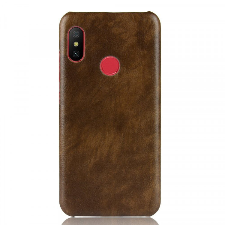 Чехол Litchi Texture для Xiaomi Mi A2 Lite / Redmi 6 Pro (коричневый)