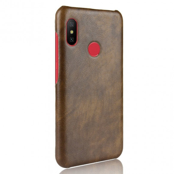 Чехол Litchi Texture для Xiaomi Mi A2 Lite / Redmi 6 Pro (коричневый)