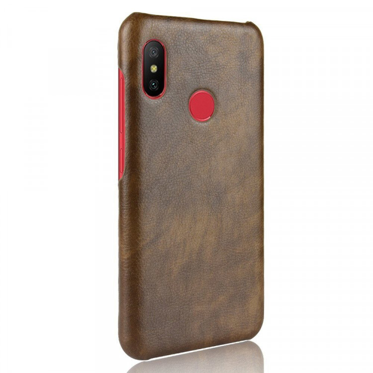 Чехол Litchi Texture для Xiaomi Mi A2 Lite / Redmi 6 Pro (коричневый)