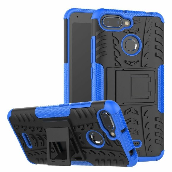 Чехол Hybrid Armor для Xiaomi Redmi 6 (черный + голубой)